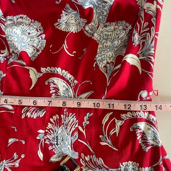 Tommy Hilfiger Belted A-line Dress Scarlett Red and Blue size 6 - Picture 9 of 13